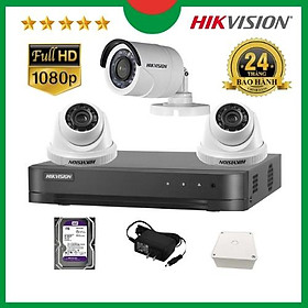 Mua Trọn bộ Camera quan sát Hikvision 1/2/3/4 mắt 2MP  Kèm ổ cứng HDD 1TB. Hàng chính hãng