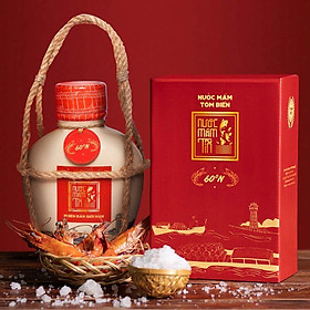 Nước Mắm Tôm Biển 60N, Bình Gốm 500ml