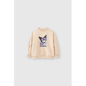 Aó nỉ cổ tròn bé gái in hình Kuromi Chiho size 100-130 cm