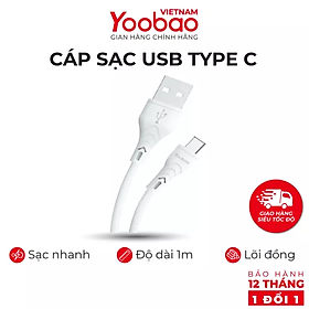 Dây cáp sạc USB Type C YOOBAO C6 Sạc ổn định dài 1m