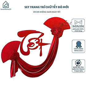Mua Set Trang Trí Tết  Đồ Decor Tết 2025 Chữ Tết Alu Đỏ Kèm Vải Nhung Và Hoa Chúc Mừng Năm Mới - HÀNG CHÍNH HÃNG MINIIN