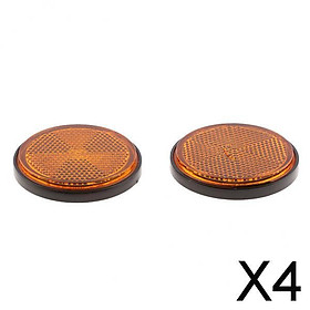 4x2 Pieces Round Reflectors Universal for Motorcycle ATV Dirt Bike Orange
