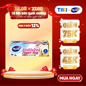 Túi zip pe trong suốt 2 đường kéo myjae, túi bọc đồ ăn, rau củ bảo quản trong tủ lạnh