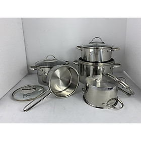 Bộ 5 Nồi 3 Đáy Inox 304 Kiểu Sillic Fivestar Tặng 2 Muỗng Canh
