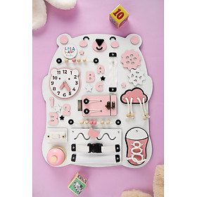 Busy board phiên bản mới, bảng bận rộn Lalala Baby, rèn luyện vận động tinh hình gấu dễ thương 2 màu cho bé