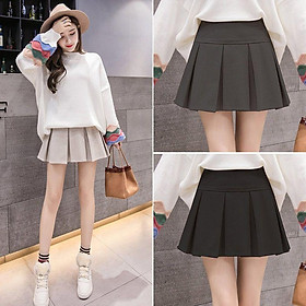 (BIG SIZE phom rộng) Chân váy xếp ly bản to cạp cao có quần trong C041