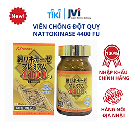 Viên phòng ngừa đột quỵ và tai biến Nattokinase 4400FU. Lọ 60 Viên. Chính