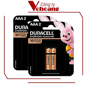 (Hot Sale) Pin AAA Duracell Everyday , Pin Kiềm vỉ 2 viên cho máy nghe nhạc, chuột không dây, bàn phim - Hàng Chính Hãng - 2 vỉ pin AAA