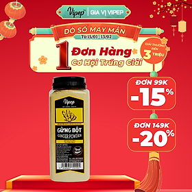 Gừng Bột Tự Nhiên Vipep Hũ Nhựa 500g Vipep
