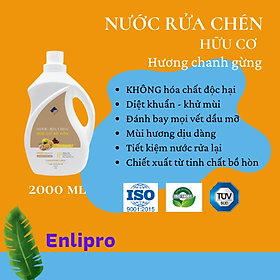 Nước rửa chén hữu cơ Bồ hòn Ecocare tinh dầu Chanh Gừng 2000ml