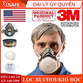 Mua Mặt nạ phòng độc 3M 3200 gồm 4 món mặt nạ 3200 phin lọc 3301k bông lọc 7711 nắp nhựa 774  chống bụi  thuốc sâu  phun sơn