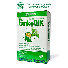 Viên Uống SHINPOONG GINKOQIK - Tăng Cường Tuần Hoàn Máu Não, Hỗ Trợ Hoạt Huyết (30 VIÊN)