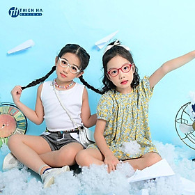 Gọng kính trẻ em dáng tròn THIEN HA OPTICAL nhập khẩu Hàn Quốc nhựa dẻo