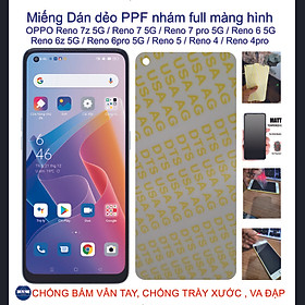 Miếng Dán Dẻo PPF nhám Full màng hình dành cho OPPO Reno 7z / Reno 7 / Reno 7pro / Reno 6z / Reno 6