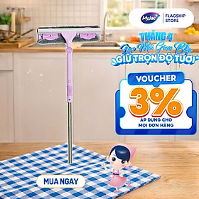 Cây Lau Kính, Gạt Chùi Kính Đa Năng 2 Đầu Trong 1 MyJae Cán Dài Uốn Xoay Thông Minh Chống Trơn Trượt