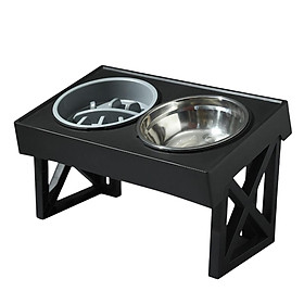 Water and Food Bowls Set  Feeder Elevated Raised Bowls Stand