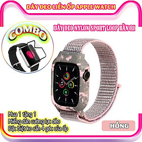 Mua Dây Đeo liền ốp dành cho Apple Watch 7/6/5/4/3/2/1 size 38/40/41/42/44/45mm Sport Loop Nylon rằn ri - nhiều màu (tặng cường lực dẻo theo size)