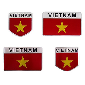 Nơi bán Set 4 Sticker Hình Dán Metal - Cờ Việt Nam - Giá Từ -1đ