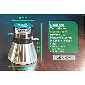 Đầu rung sóng siêu âm / Đầu phát máy sóng rung siêu âm - 28K 60W