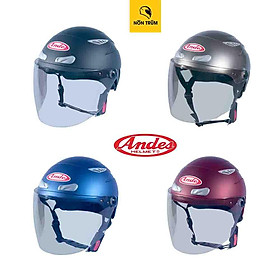 Nón bảo hiểm nửa đầu ANDES có kính 126K chính hãng - XANH MỰC NHÁM