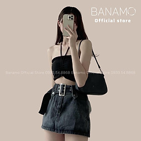 Chân váy jeans nữ dáng chữ A có quần chống lộ siêu đẹp thời trang Banamo Fashion váy jean 567