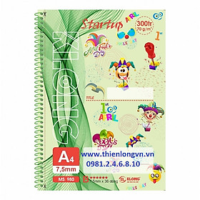 Sổ lò xo đơn Start Up A4 - 300 trang; Klong 980 xanh lá