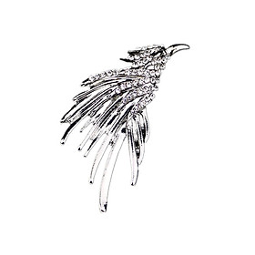 Silver Rhinestone Crystal Eagle Brooch Men Women Suit Lapel Pin Jewelry Gift