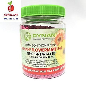 Phân tan chậm thông minh Rynan 240 NPK 14-14-14 TE hũ 150g chuyên các loại cây cảnh có hoa