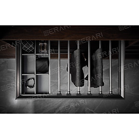 Mua Phụ kiện của tủ áo (Giá vắt quần âu ray giảm chấn tích hợp khay để đồ trang sức  cà vạt mã GW002.800A thương hiệu Gerari)