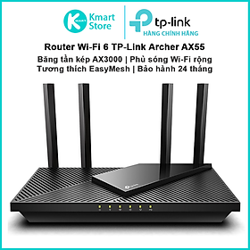 Mua Router Phát Sóng WIFI 6 TP-Link Archer AX55 | Băng tần kép AX3000 2.4 & 5.0 GHz | Phủ sóng rộng   EasyMesh | Bảo hành 2 năm | Hàng Chính Hãng