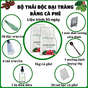 Bộ Thải Độc Đại Tràng Bằng Cà Phê Hữu Cơ - Liệu Trình 30 Ngày (Coffee Enema), 30 túi lọc