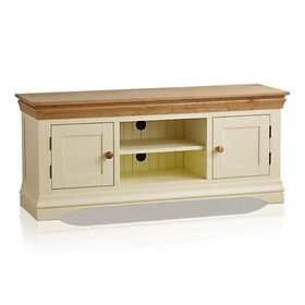 Tủ tv 2 cánh country cottage gỗ sồi ibie lsv2couo - trắng