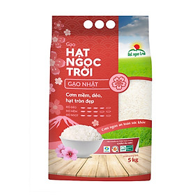 Gạo Nhật Hạt Ngọc Trời Túi 5Kg - Gạo Hạt Tròn Đều, Dẻo Mềm, Ngọt Cơm