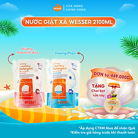 Nước giặt xả wesser 2in1 - 2100ml - Phấn