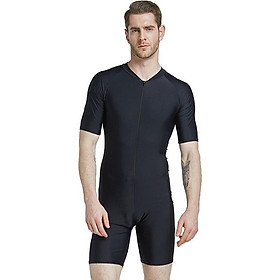 Men's Swimsuit Short Sleeve One-Piece Rashguard Lycra Surf Swimwear Snorkeling Suit Sbart