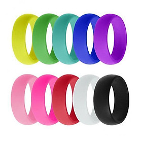 2-3pack 10Pcs 8mm Wide Flexible Rubber Silicone Wedding Finger Ring Band US