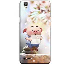 Ốp lưng nhựa cứng nhám dành cho Oppo F1 in hình HEO BIẾT ĐỌC