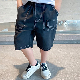 Quần đùi bé trai, quần short ngắn trẻ em kaki mềm size đại 10-40kg Xiliba
