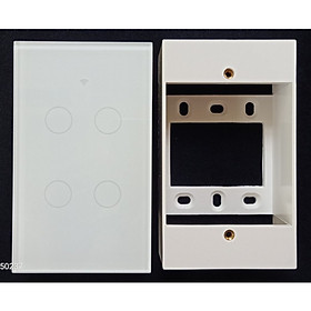 Mua Công tắc Wifi thông minh cảm ứng 4 chạm HCN màu trắng + đế nổi gắn tường HCN - Hàng nhập khẩu