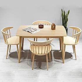 Bộ bàn ăn gỗ 4 ghế hiện đại BAMSF12 Tundo Kích thước 1m2 x 80cm
