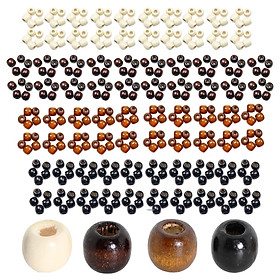 400Pcs Wooden Beads, Spacer Beads Jewelry Making Decor, Crafts Supplies DIY Loose Beads
