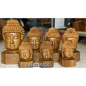 Tượng diện phật bằng gỗ bách xanh thơm nức kt cao 20×11×11,5cm 