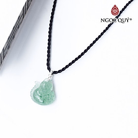 Mặt dây chuyền hồ ly 9 đuôi đá thạch anh dâu xanh aventurine 18x20mm mệnh hỏa, mộc - Ngọc Quý Gemstones