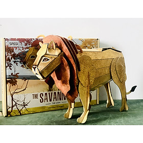 Mô hình giấy 3D Vua Sư Tử chính hãng Sassi Junior THE SAVANNAH - THE LION