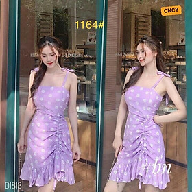 Váy đũi cao cấp 2 dây rút sườn - Đầm nữ - Màu như hình