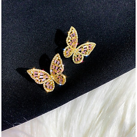 Bông Tai Hoa Tai Nữ hình bướm đính đá Thời Trang CAO CẤP