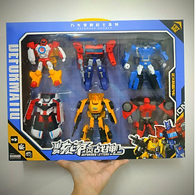 Bộ đồ chơi combo 6 mô hình robot lắp ráp biến hình ô tô - người máy cho bé trai