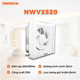Mua Quạt Thông Gió Gắn Tường 1 Chiều Nanoco NWV2520 - Hàng Chính Hãng