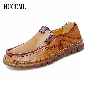 LCRTZKG Da Mens Casual Shoes Ngoài trời Chống trượt Du lịch Đi bộ Nam Loafers Men Driver Shoes Cộng với kích thước 46 47