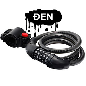 Khóa Mật Khẩu Dây Thép Đậm 1.72CM Chống Trộm Mã Năm Chữ Số, Khóa Bọc PVC Phụ Kiện Đường Trường MTB - Khóa cho xe đạp thể thao dài 40cm - Khóa xe đạp mật khẩu 4 số - Hàng chính hãng dododios